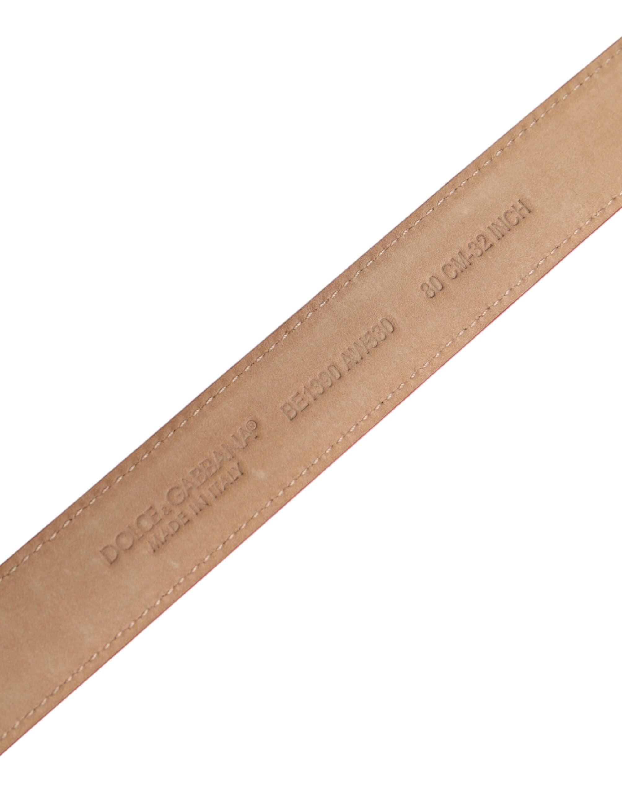 Ceinture Dolce &amp; Gabbana en cuir rouge avec boucle en métal doré