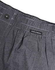 Dolce & Gabbana Gray Striped Cotton Regular Boxer Underwear