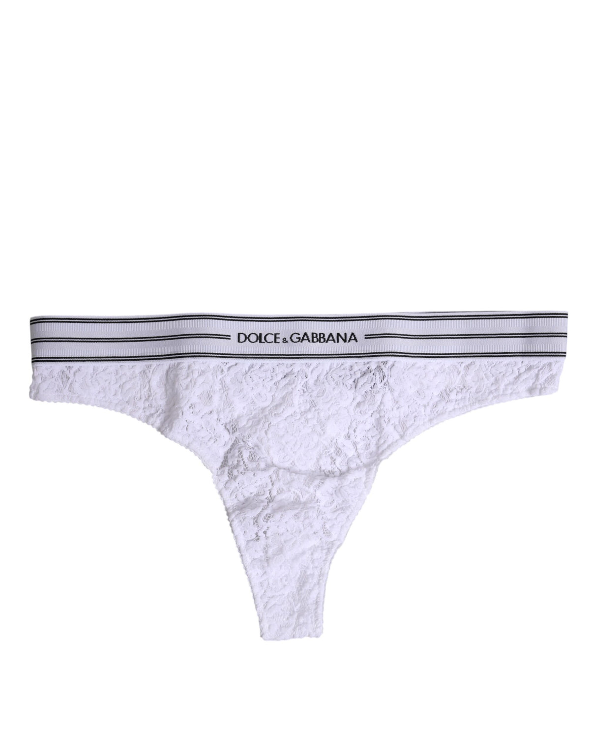 Culotte Dolce &amp; Gabbana en nylon blanc avec fond en dentelle florale