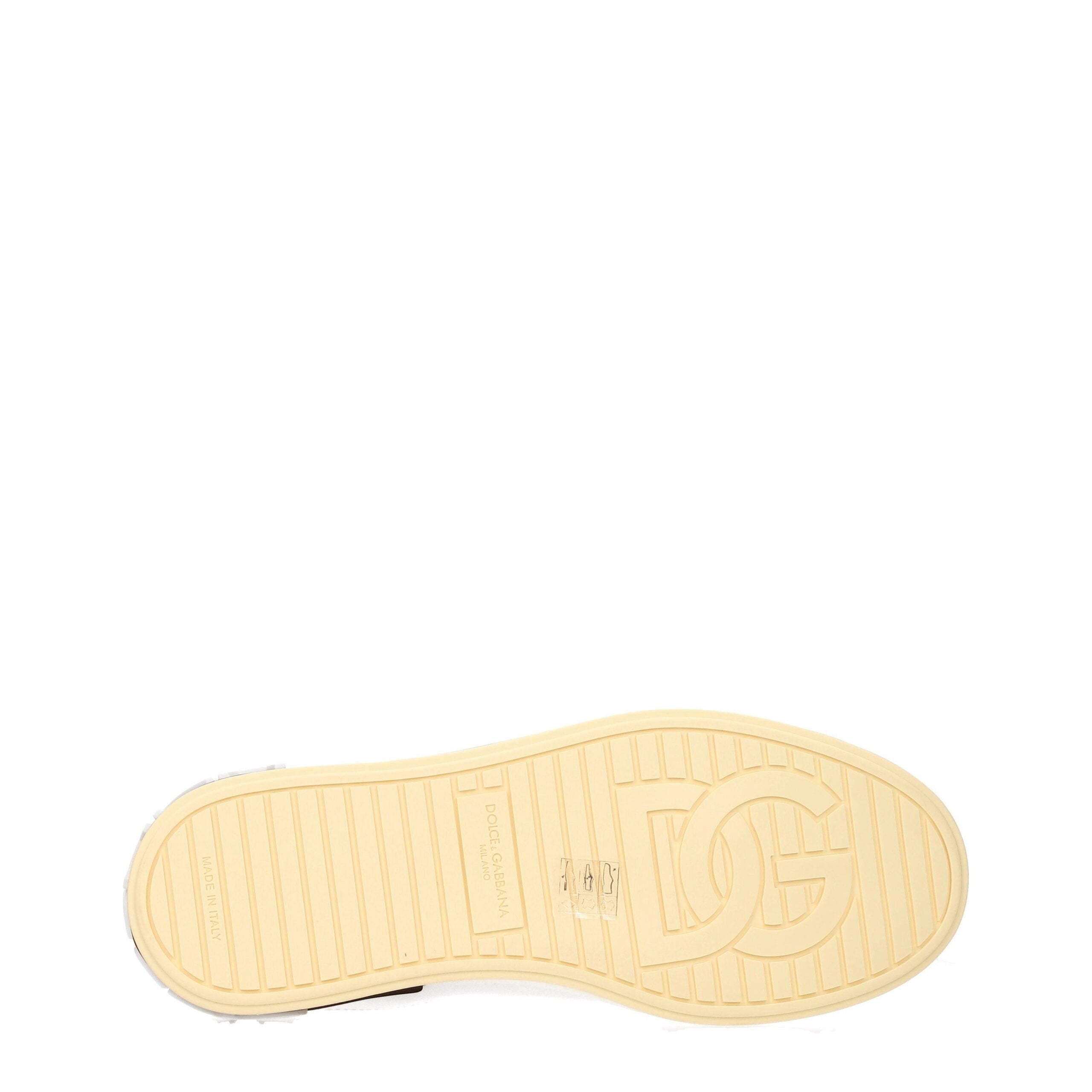 Dolce & Gabbana White Leather Low Tops