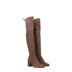 Stuart Weitzman Overknee-Stiefel aus beigefarbenem Leder