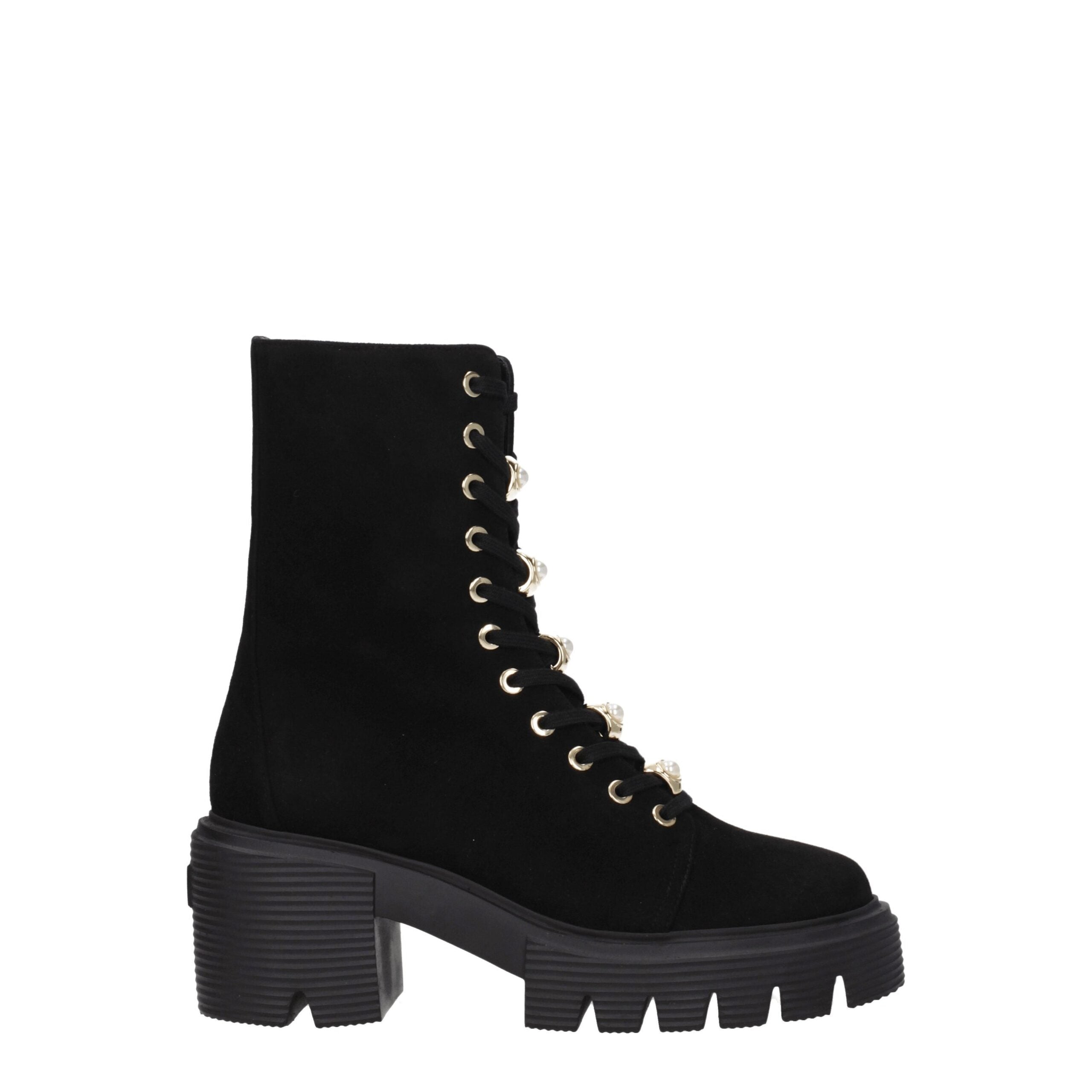 Bottines Stuart Weitzman en cuir noir
