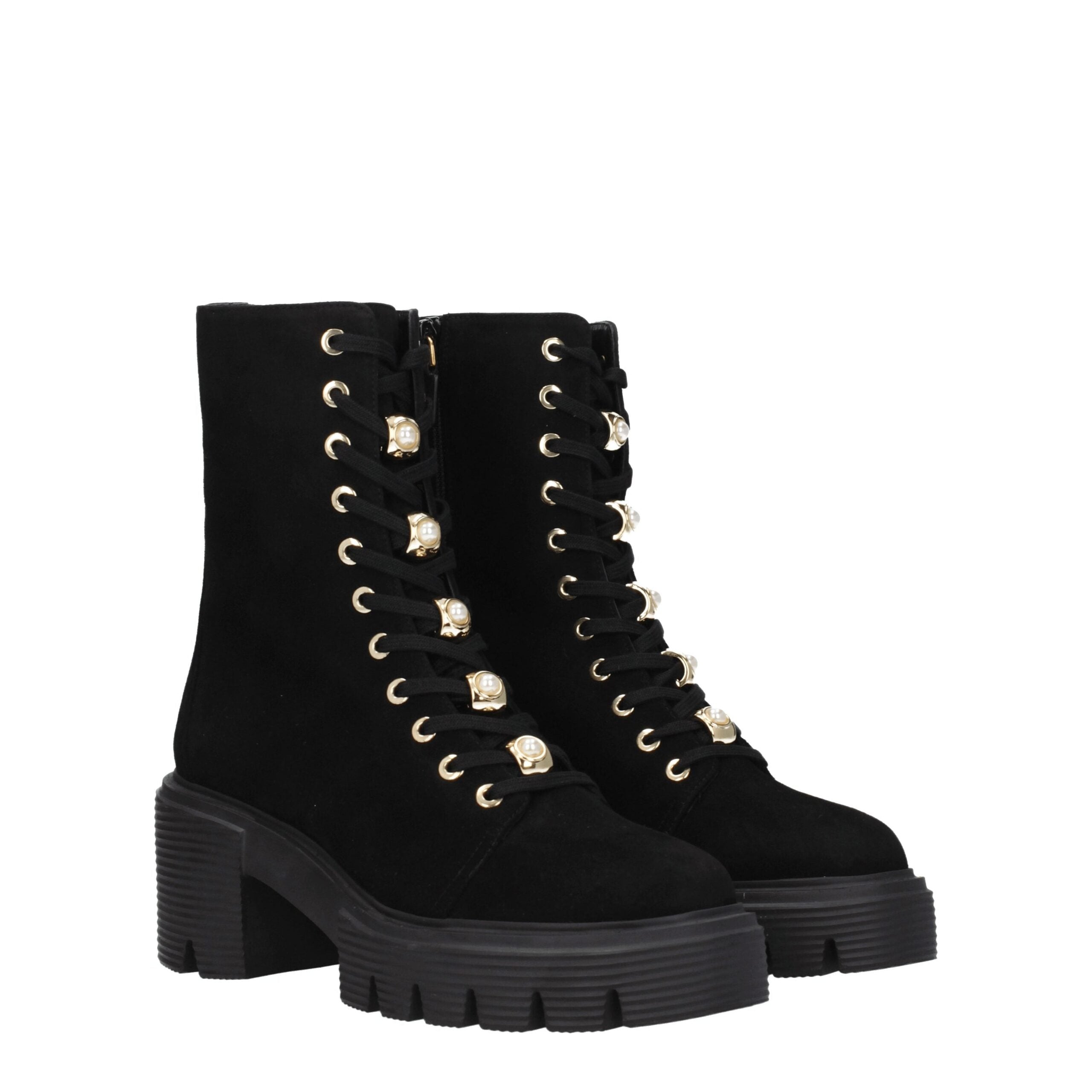 Bottines Stuart Weitzman en cuir noir