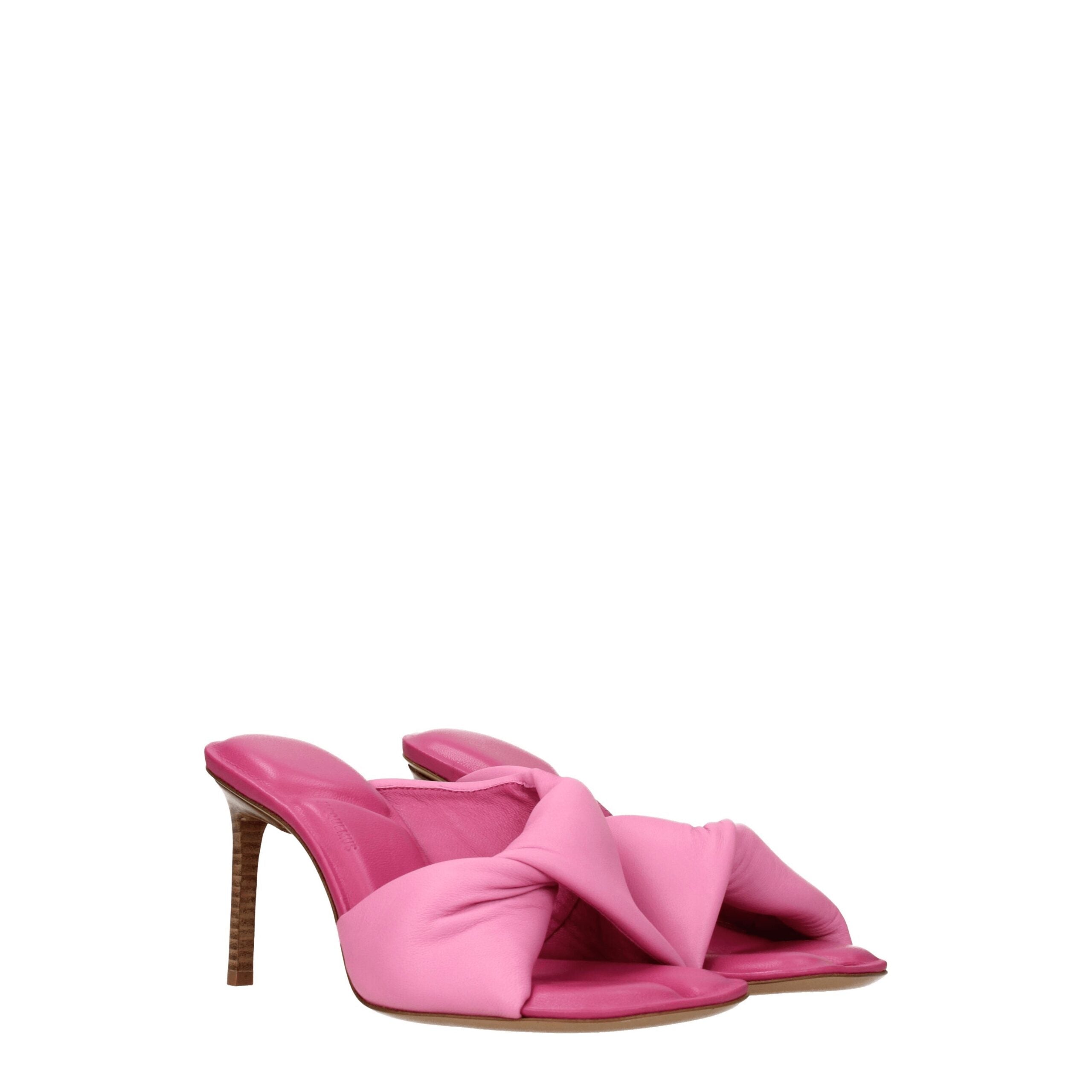 Jacquemus Pink Leather Stiletto Heels Sandals