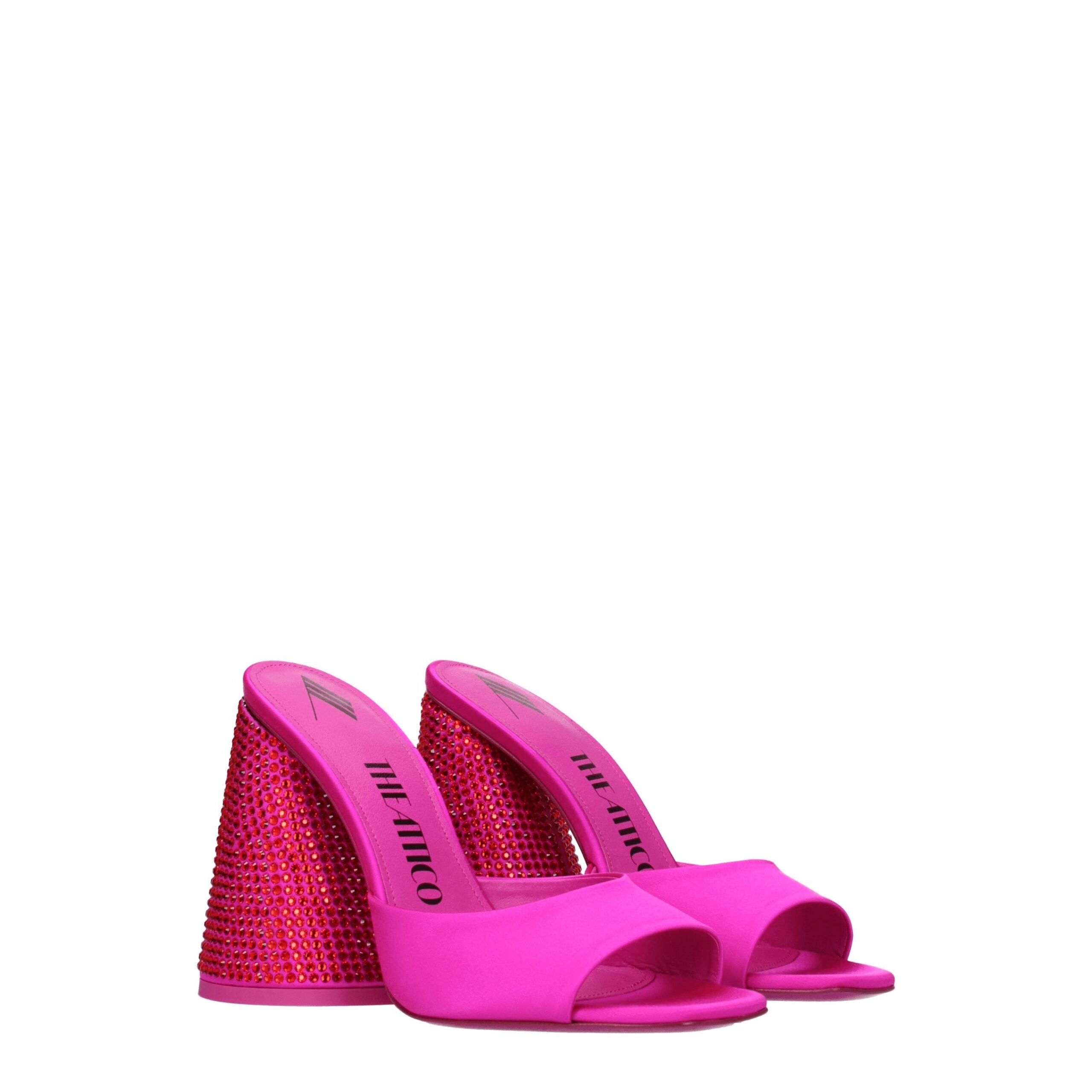 The Attico Pink Satin Platforms
