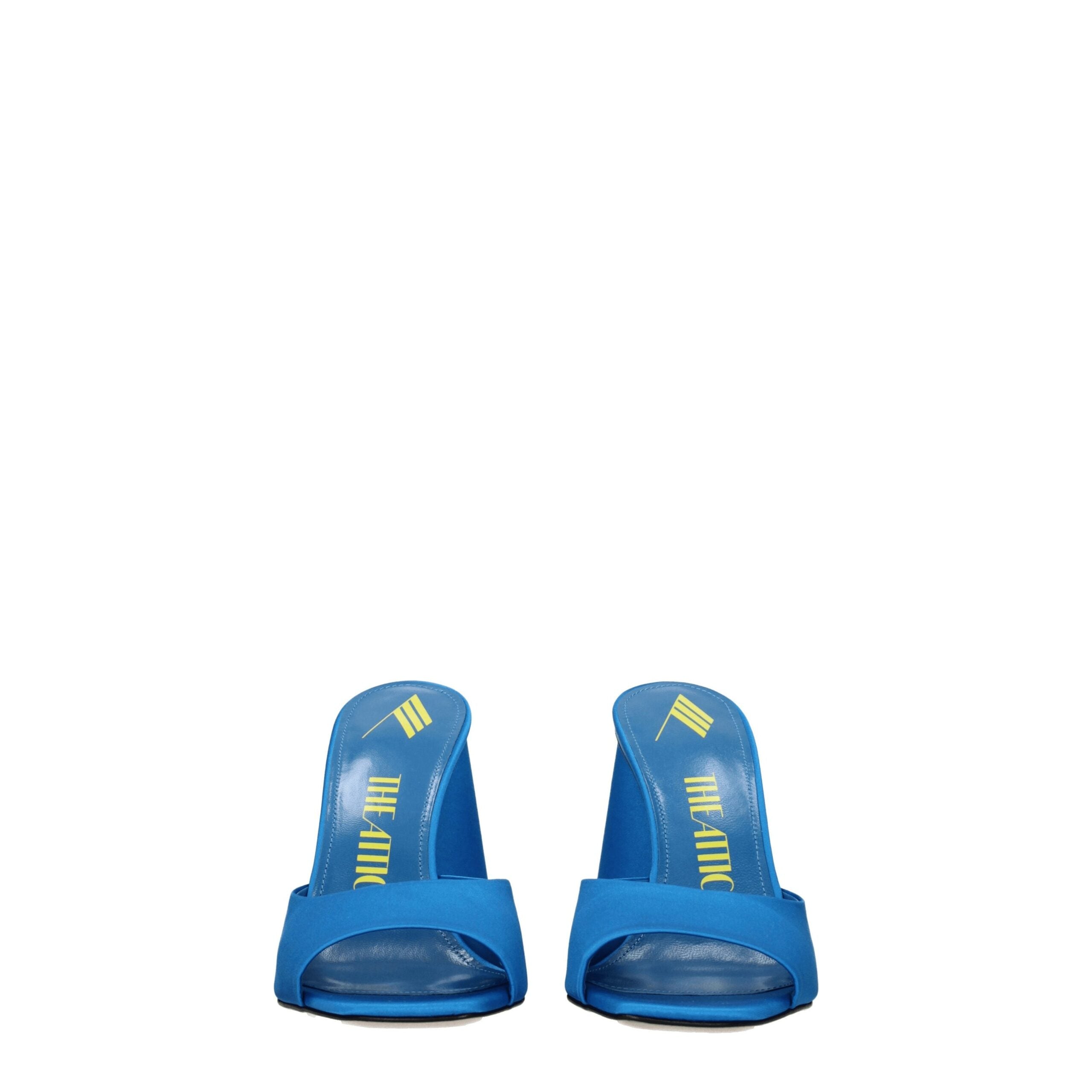 The Attico Light Blue Satin Platforms