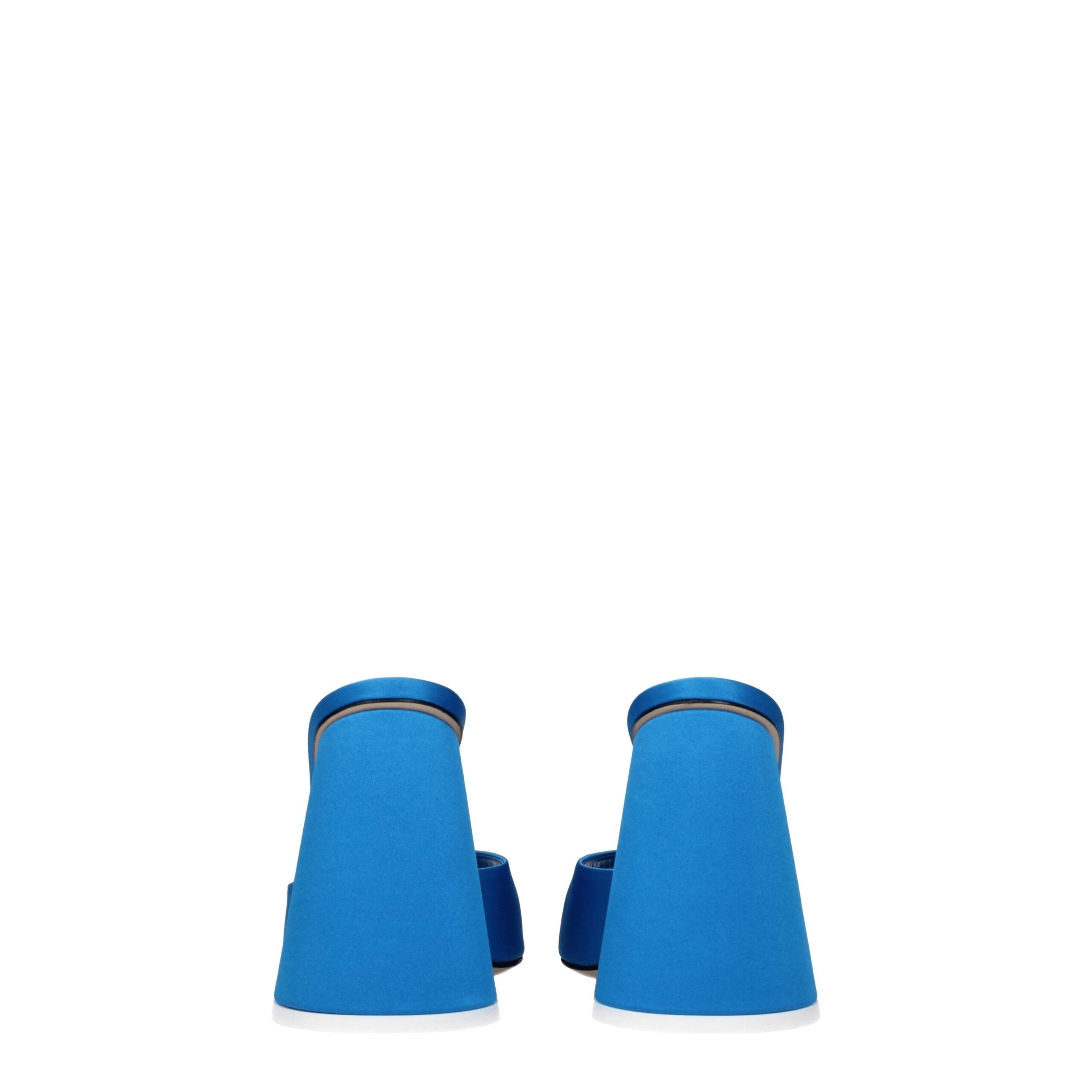 The Attico Light Blue Satin Platforms