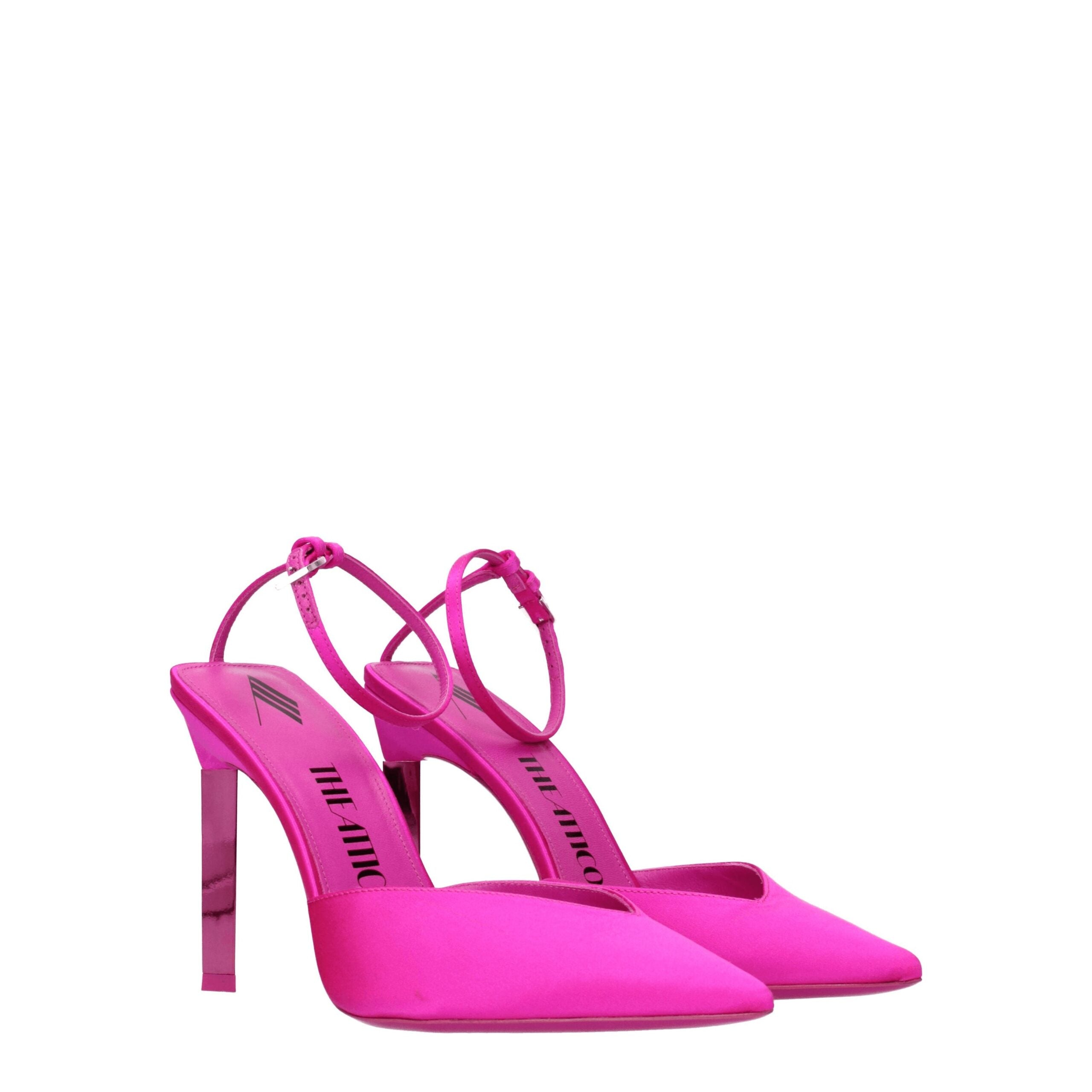 The Attico Pink Satin Stiletto Heels Sandals