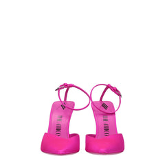 The Attico Pink Satin Stiletto Heels Sandals