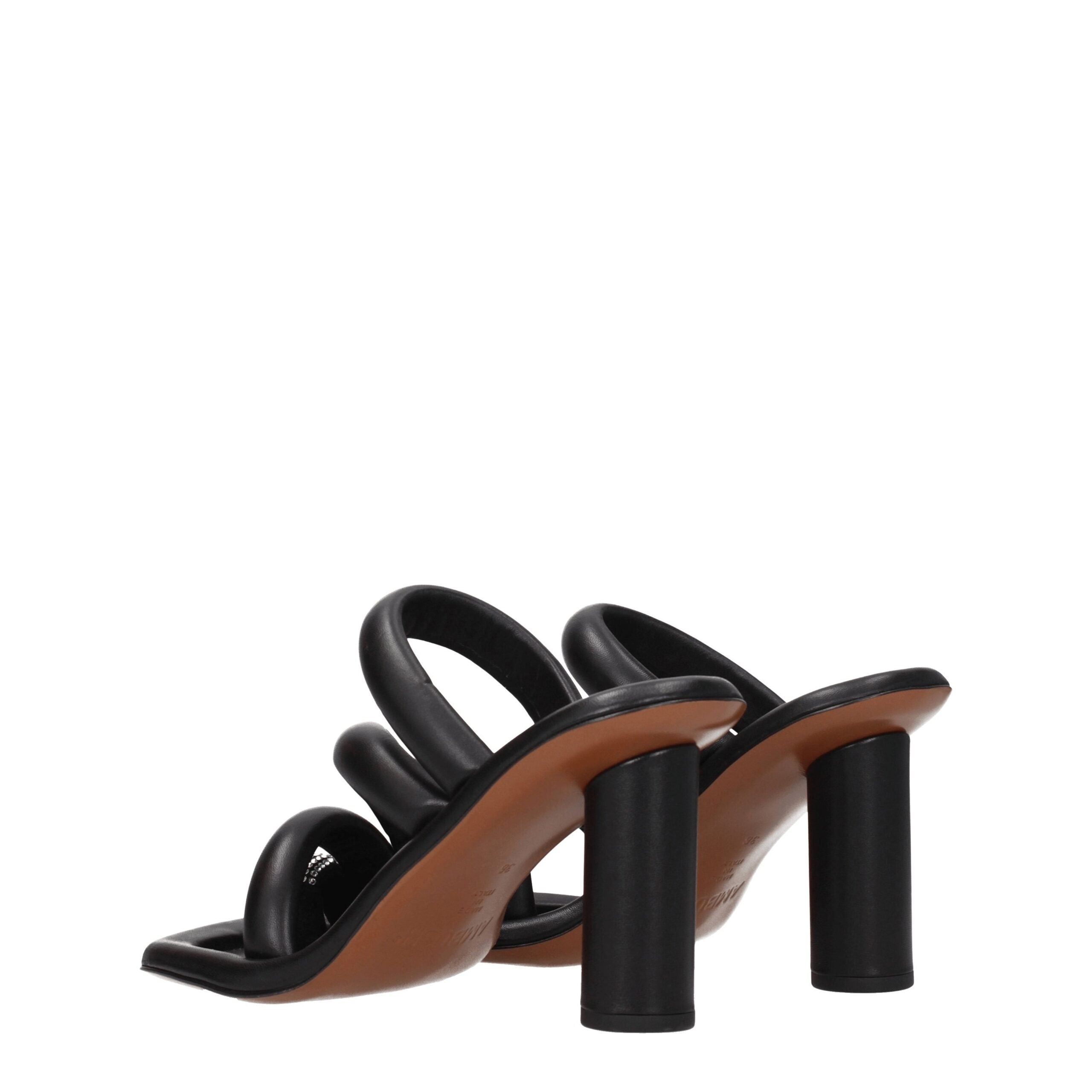 Ambush Black Leather Stiletto Heels Sandals