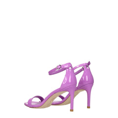 Stuart Weitzman Purple Leather Stiletto Heels Sandals