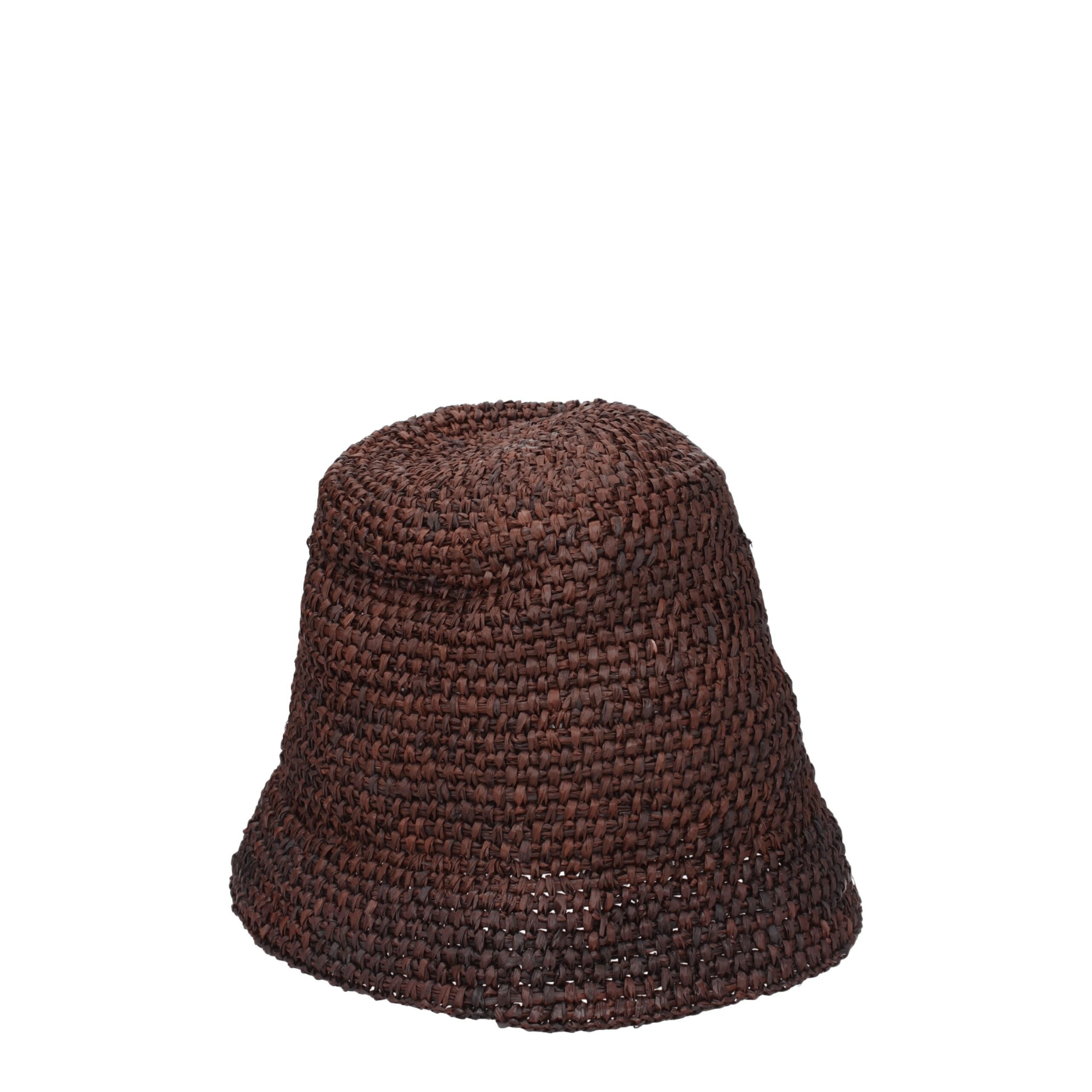 Chapeaux bob en raphia marron Jacquemus