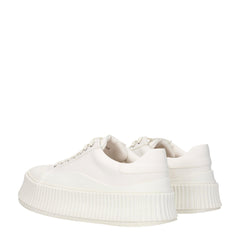 Jil Sander White Fabric Platform Sneakers