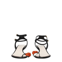 Lanvin Black Leather Stiletto Heels Sandals