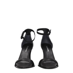 Premiata Black Leather Flat Sandals