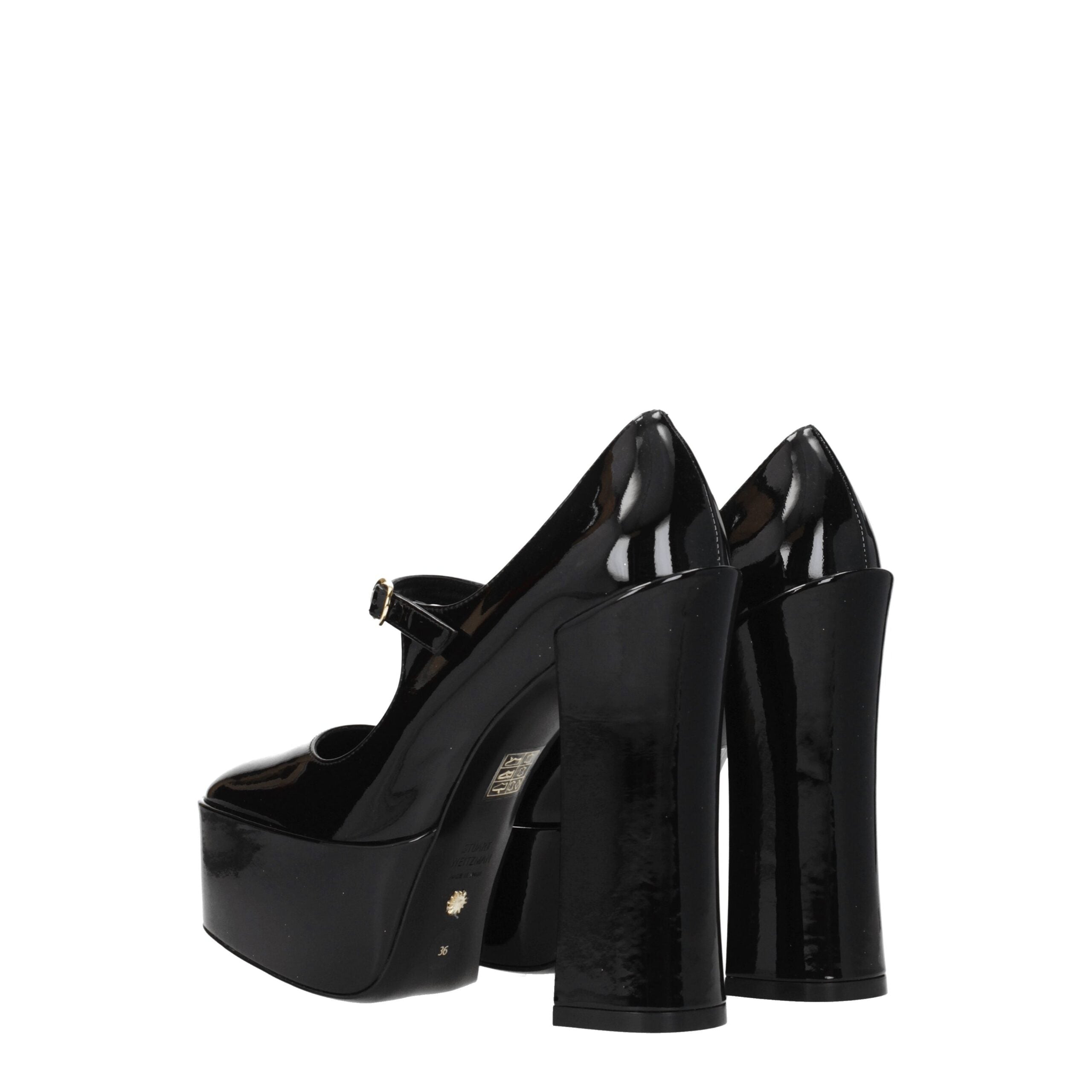 Stuart Weitzman Black Leather Platforms Pumps