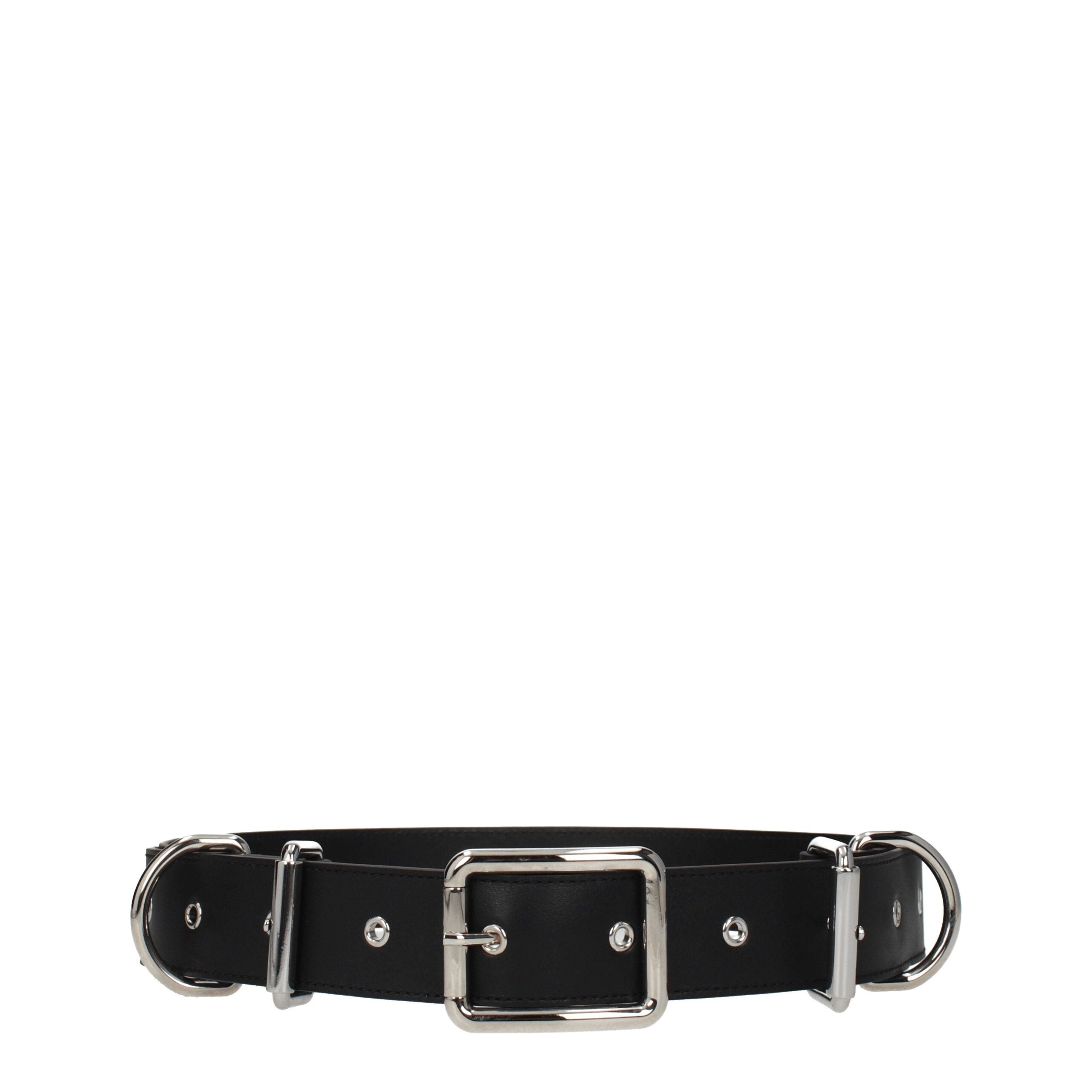 Moschino Black Leather Belts