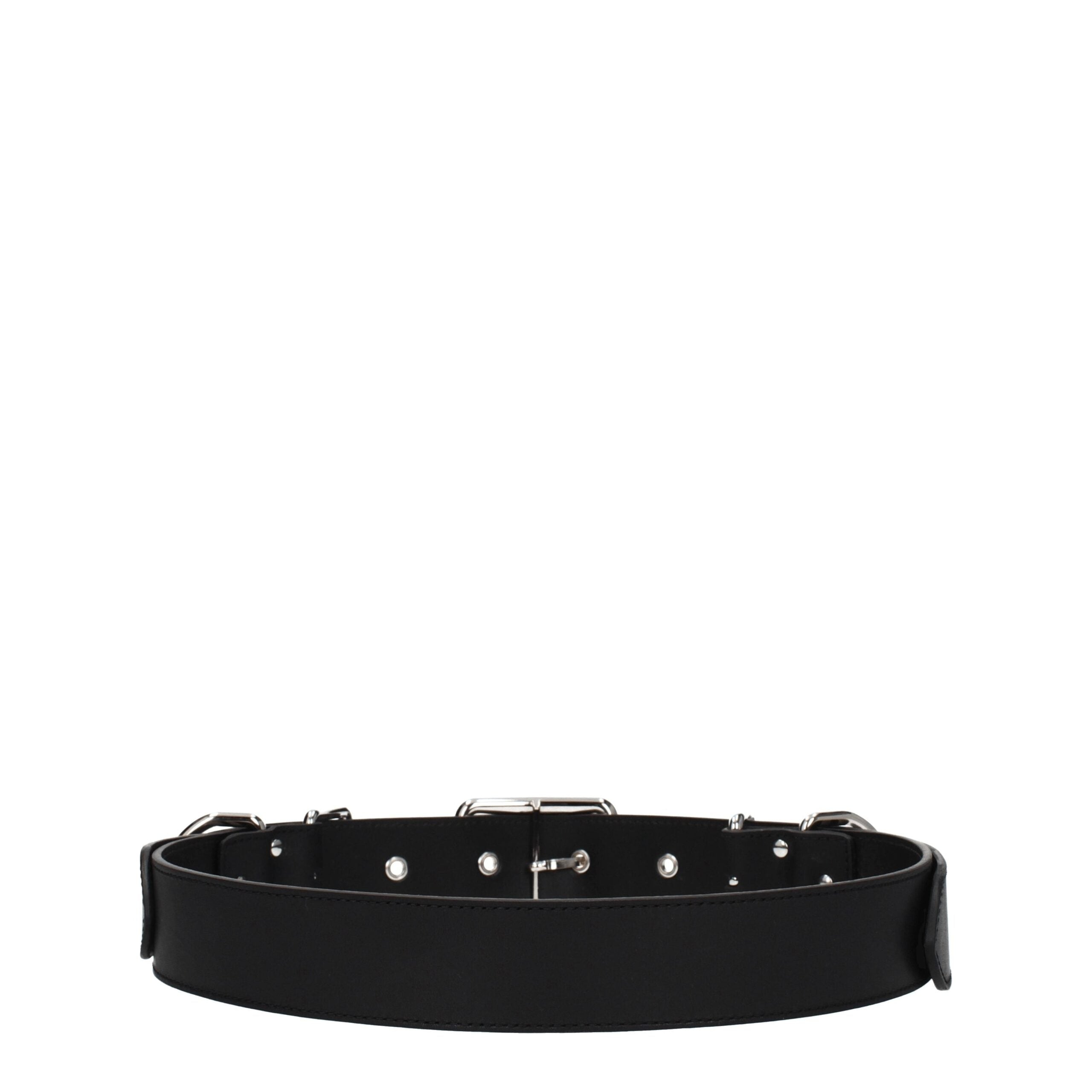 Moschino Black Leather Belts