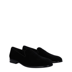 Dolce & Gabbana Black Velvet Slip-On Loafers