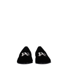 Palm Angels Black Velvet Slip-On Loafers