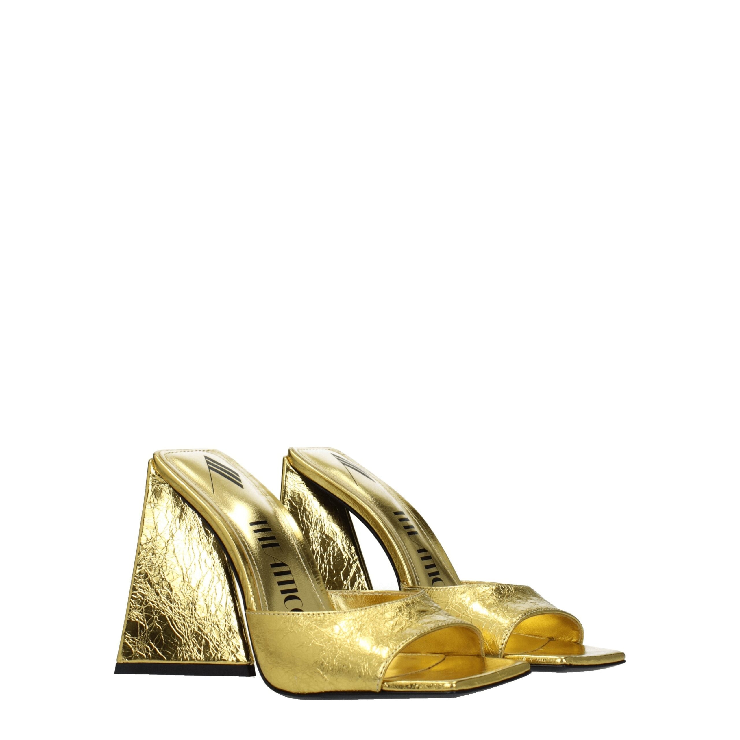 The Attico Gold Leather Platforms