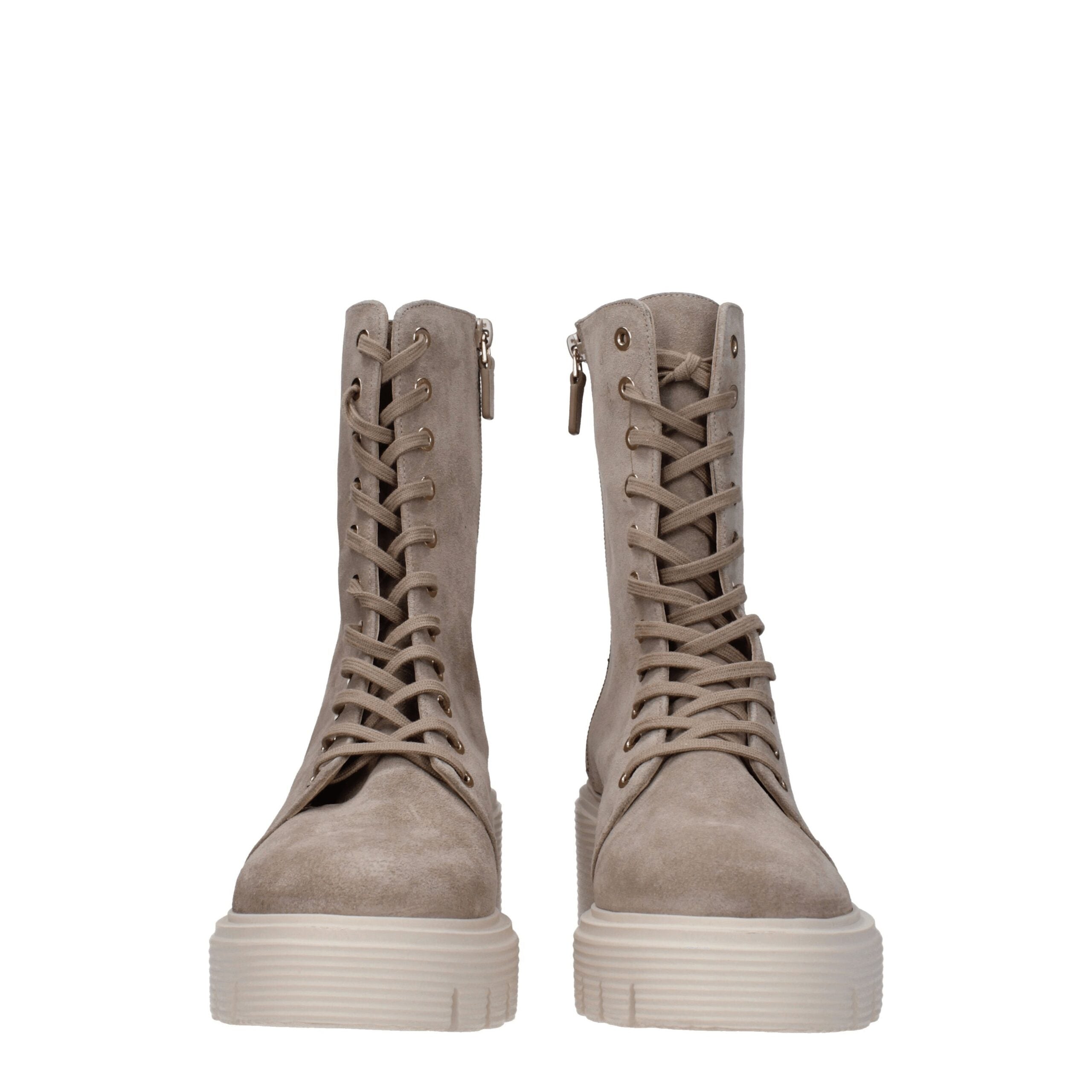 Bottines Stuart Weitzman en cuir beige