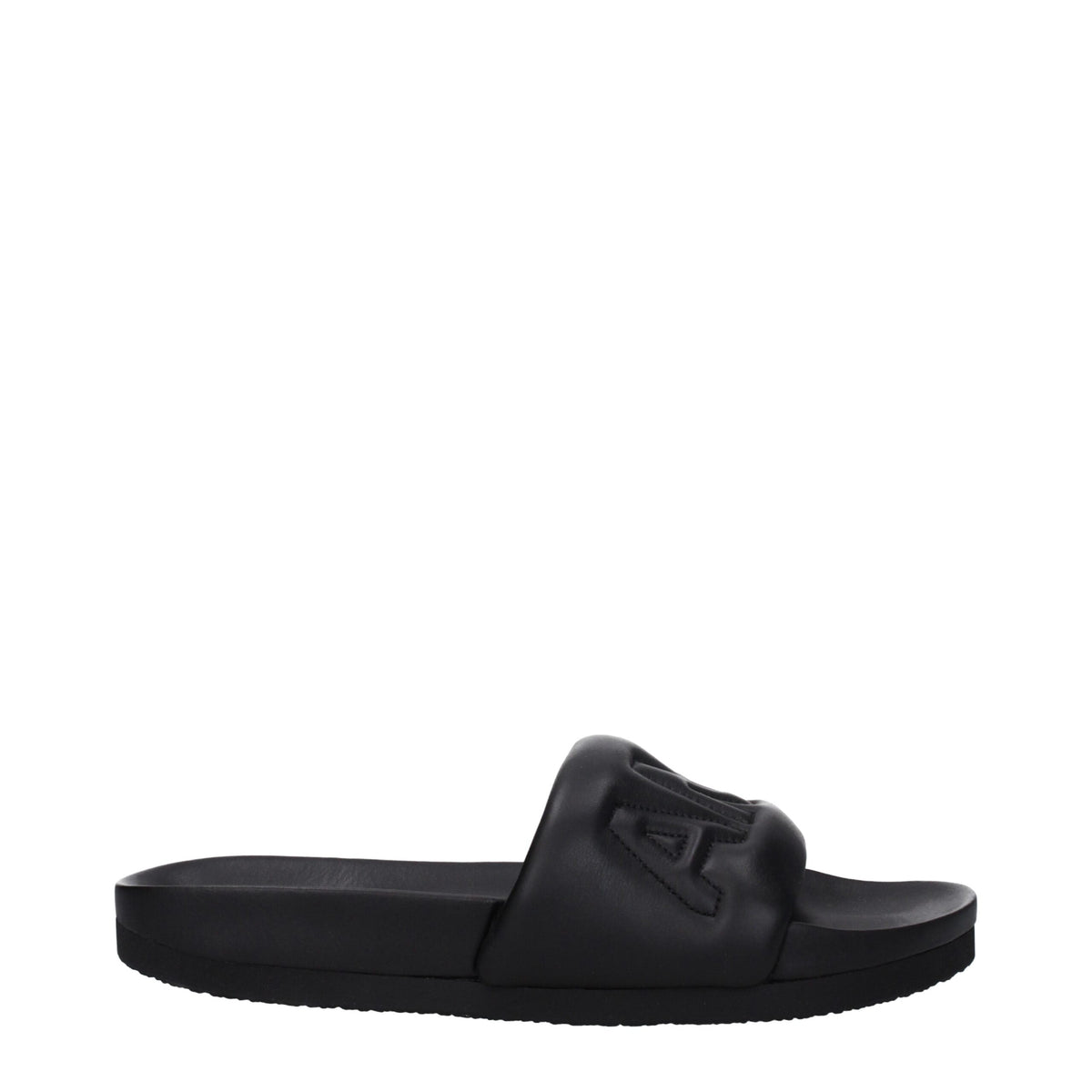 Ambush Black Leather Slippers Sandals