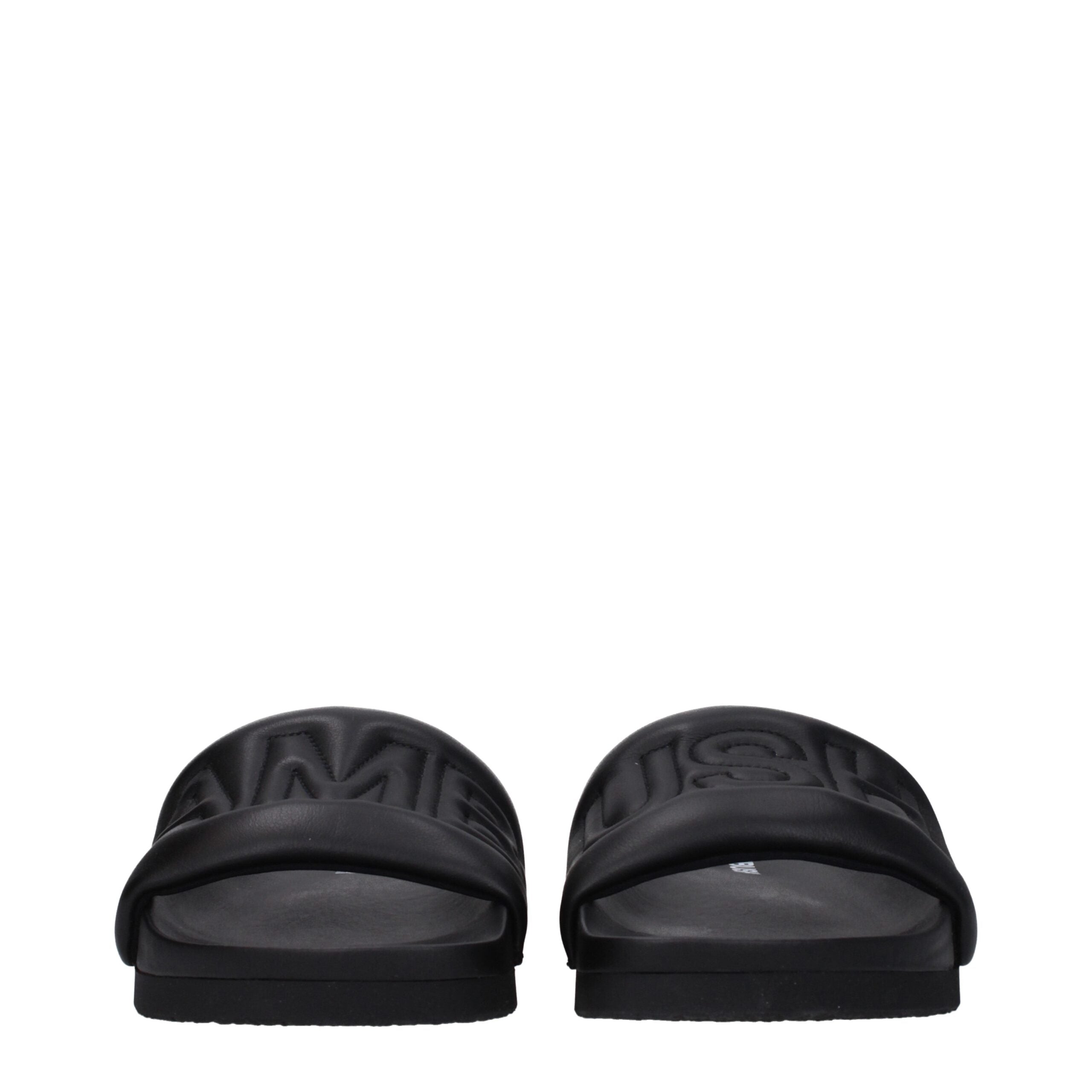 Ambush Black Leather Slippers Sandals