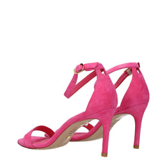 Stuart Weitzman Pink Leather Stiletto Heels Sandals