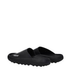 Ambush Black Cotton Slippers Sandals