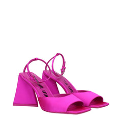 The Attico Pink Satin Stiletto Heels Sandals