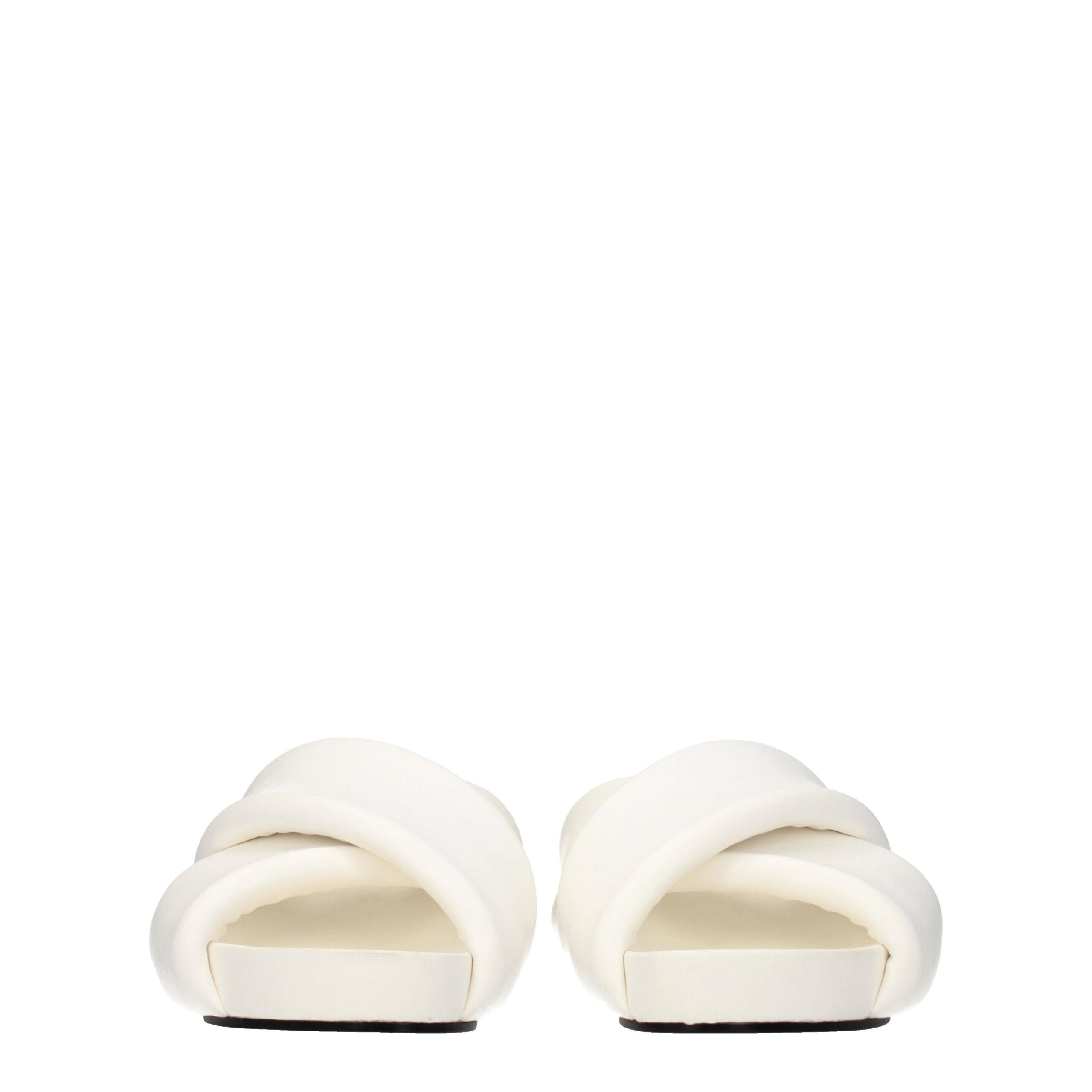 Jil Sander White Leather Slippers Sandals