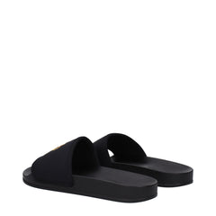 Palm Angels Black Fabric Slippers Sandals