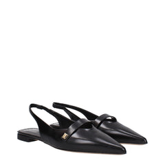 Max Mara Black Leather Ballet Flats