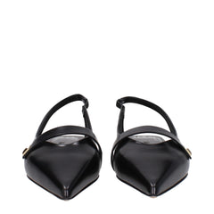 Max Mara Black Leather Ballet Flats