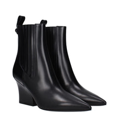Valentino Garavani Black Leather Ankle Boots