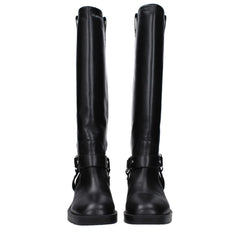 Stuart Weitzman Black Leather High Heel Boots