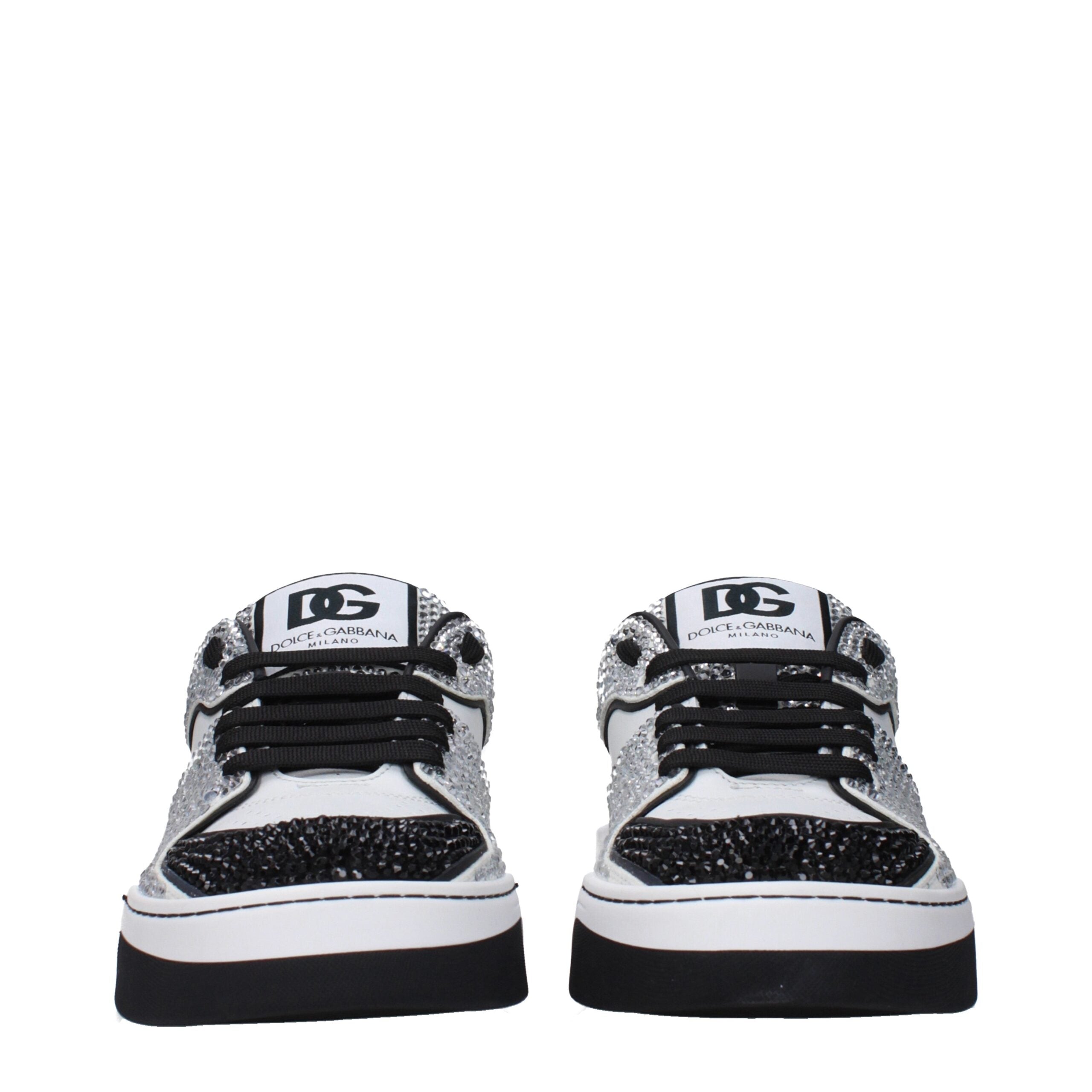 Dolce & Gabbana White Leather Low Tops