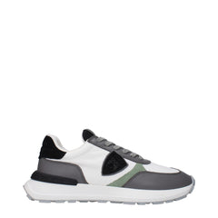 Philippe Model White Fabric Athletic Sneakers