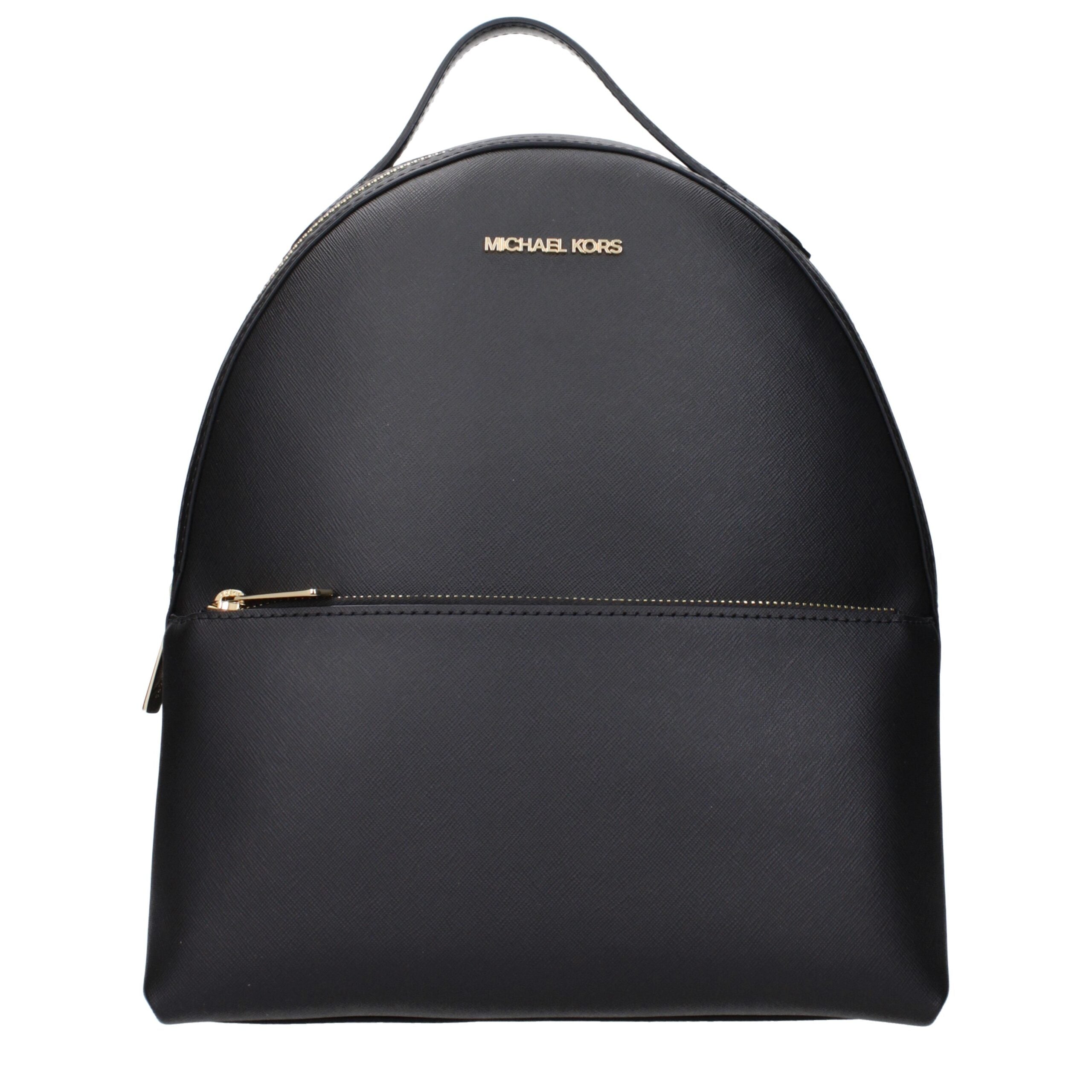 Michael Kors Black Leather Backpacks