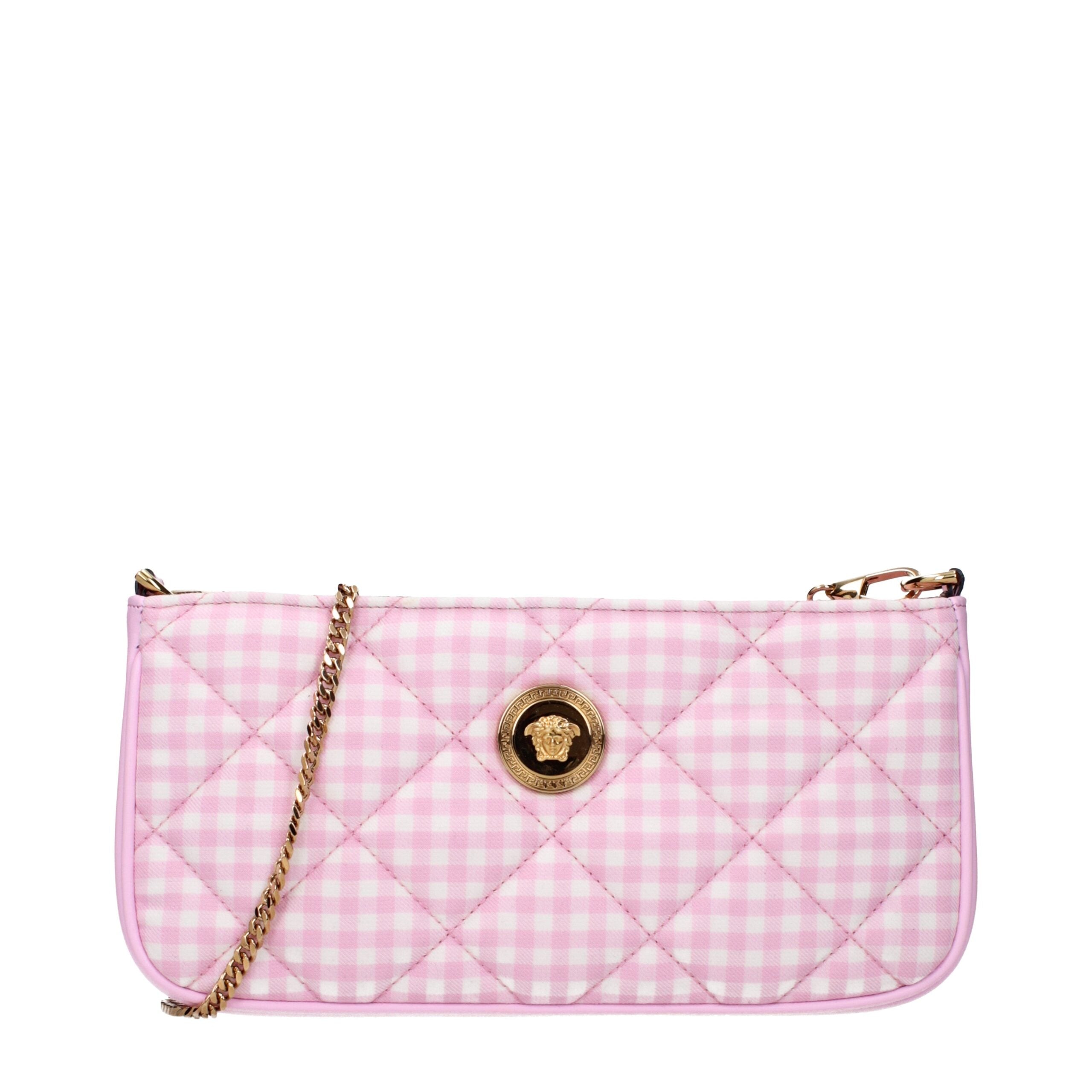 Versace Pink Fabric Shoulder Bags