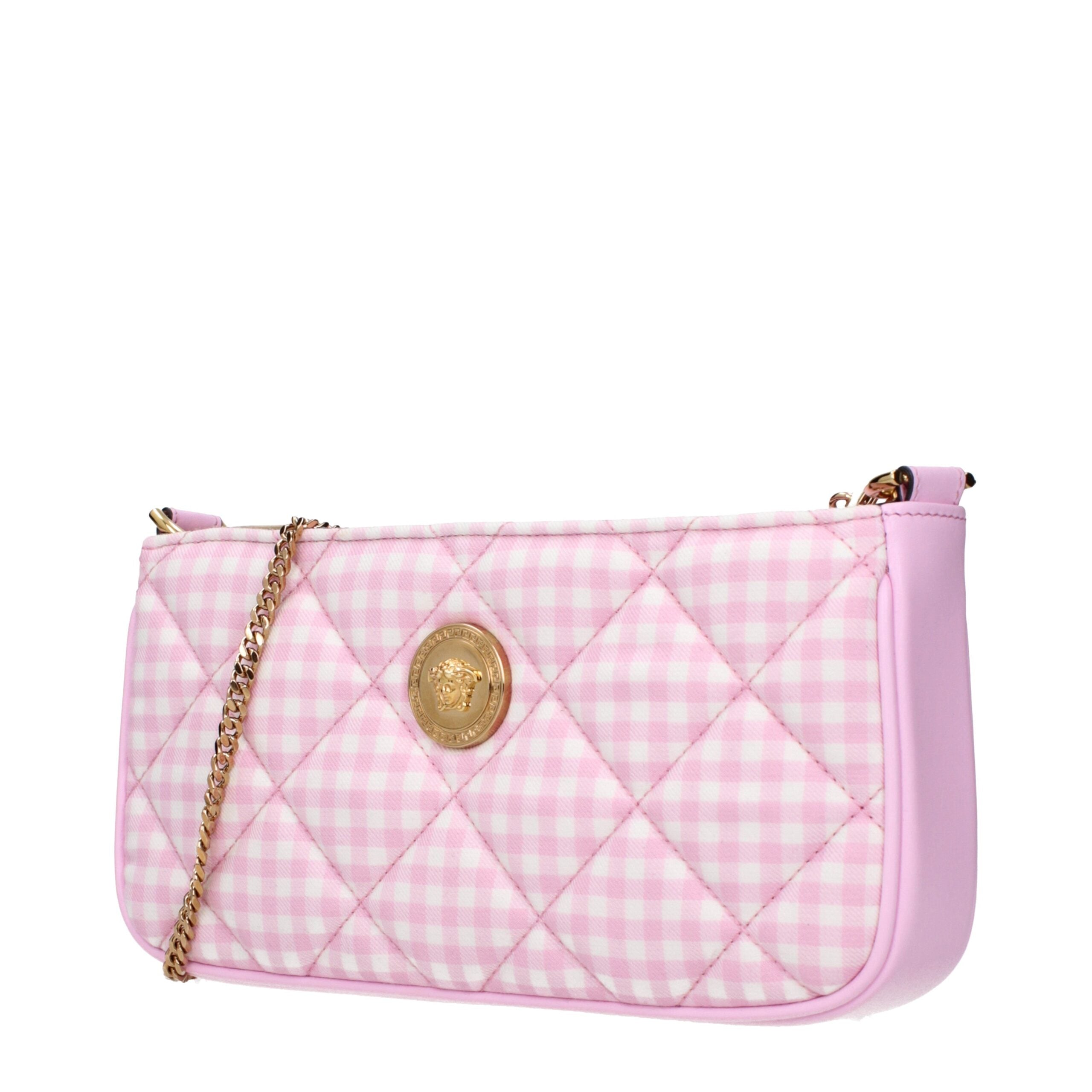 Versace Pink Fabric Shoulder Bags
