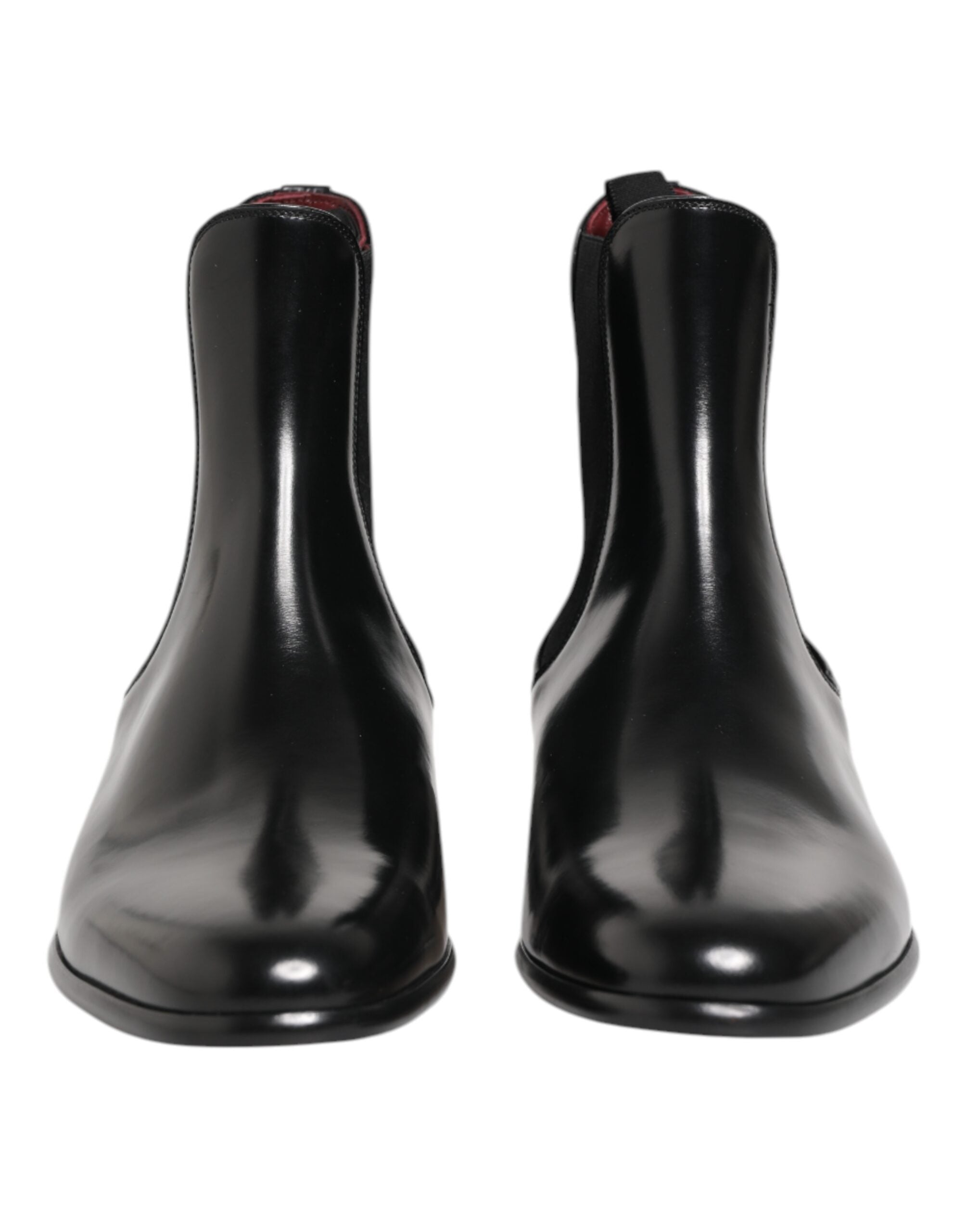 Bottes Chelsea noires Dolce &amp; Gabbana à enfiler, mi-mollet