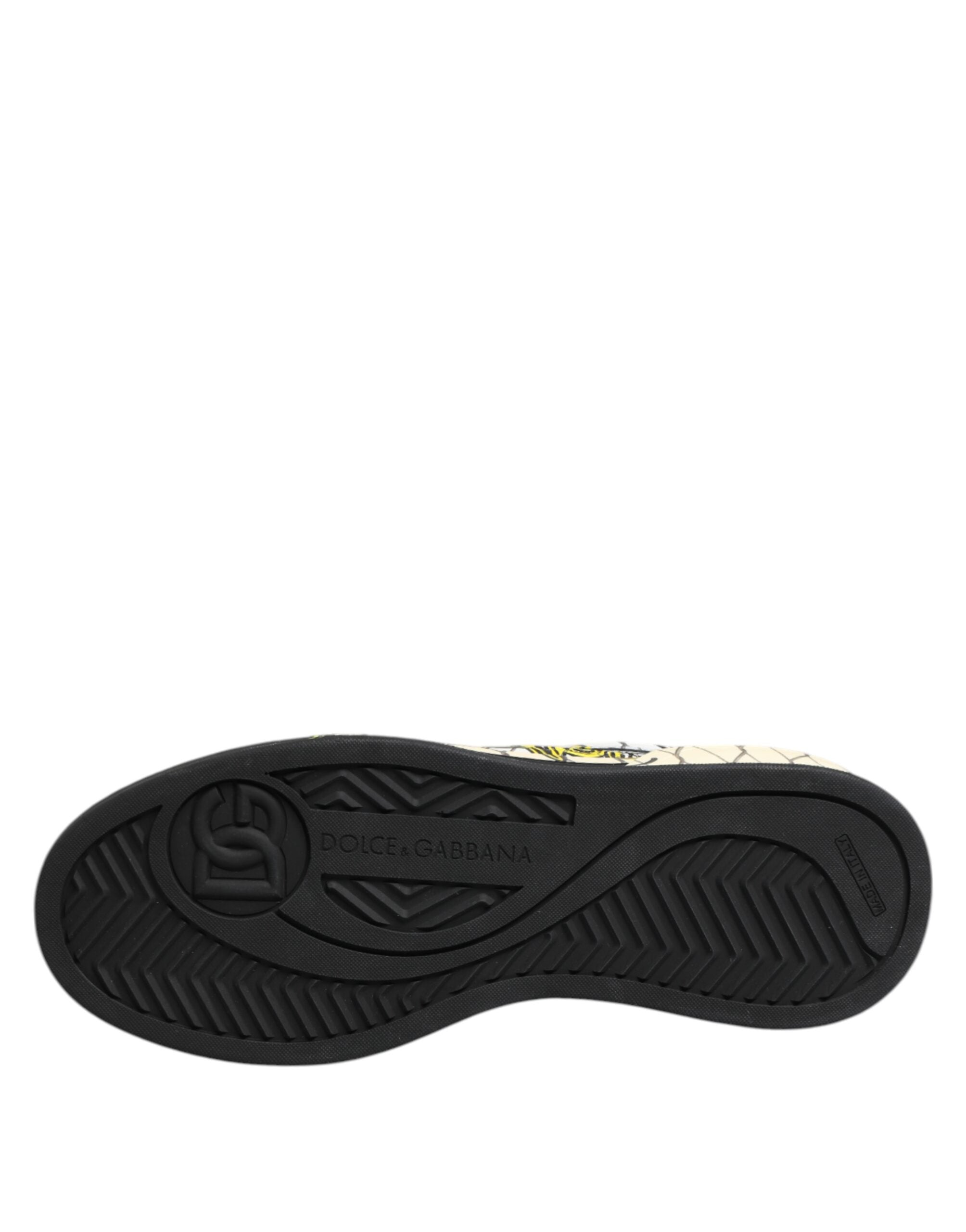 Dolce &amp; Gabbana Weiße Sneaker mit Logoprint, niedrig geschnitten, Herren