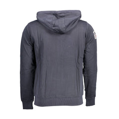 U.S. POLO ASSN. "Blue Cotton Men Sweater with Embroidered Zip and Pockets"