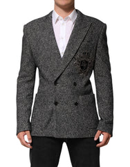 Dolce &amp; Gabbana Schwarz-Weißer Zweireiher Herrenanzug Blazer