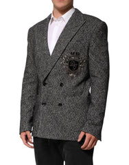 Dolce &amp; Gabbana Schwarz-Weißer Zweireiher Herrenanzug Blazer
