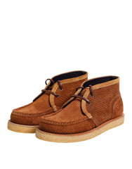 Dolce & Gabbana Brown Suede Nubuck Leather Desert Ankle Boots Shoes