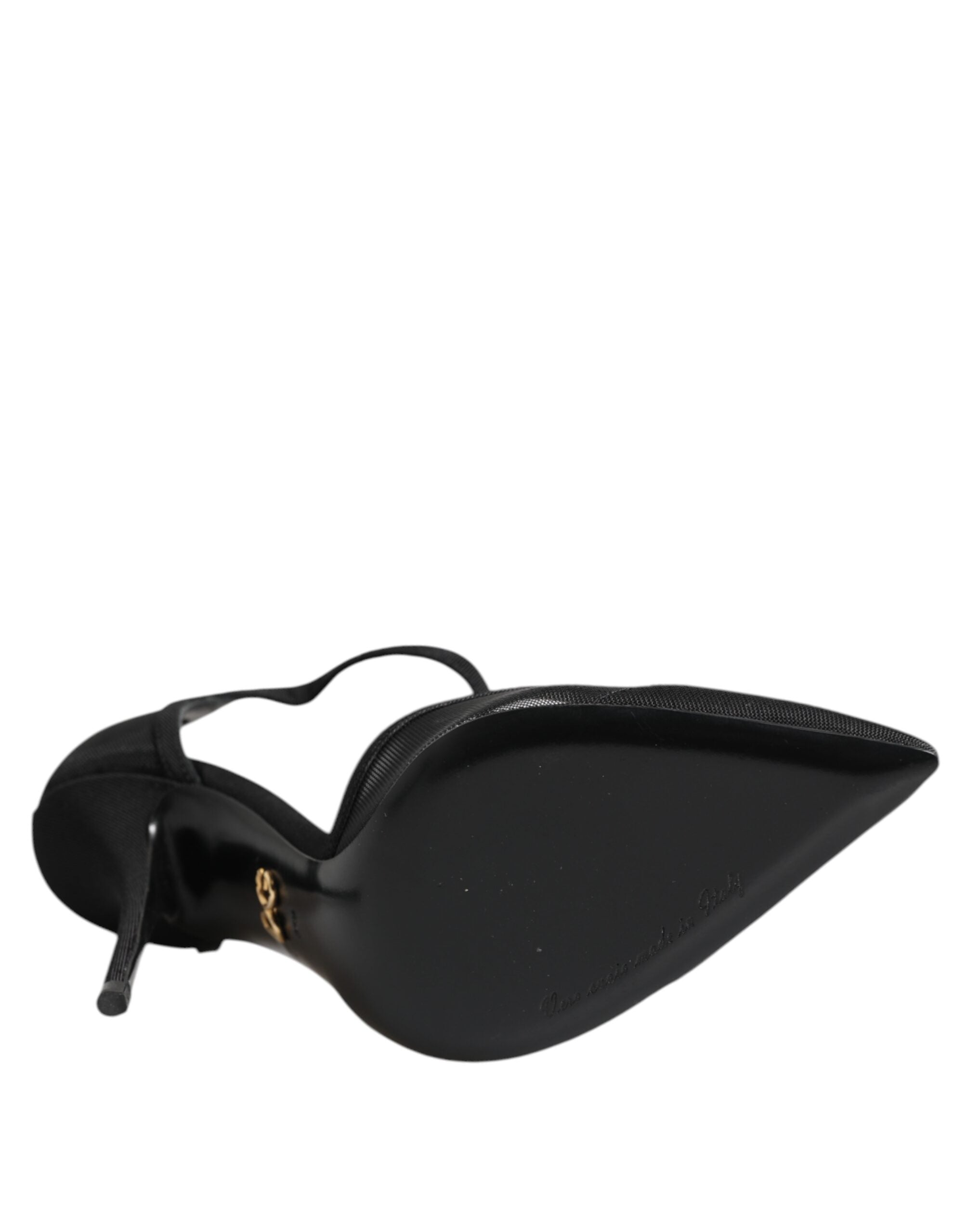 Dolce &amp; Gabbana Schwarze Mesh-Stiletto-High Heels mit T-Riemen