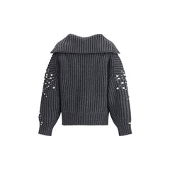 PINKO Rhinestones wool Cardigan